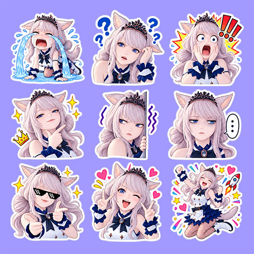 Chibi girl stickers